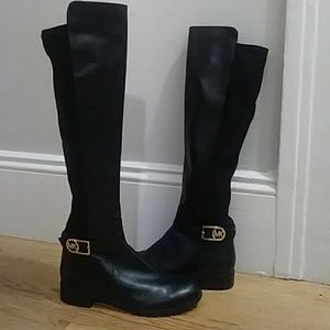 Black/gold Michael Kors boots. Size 8.